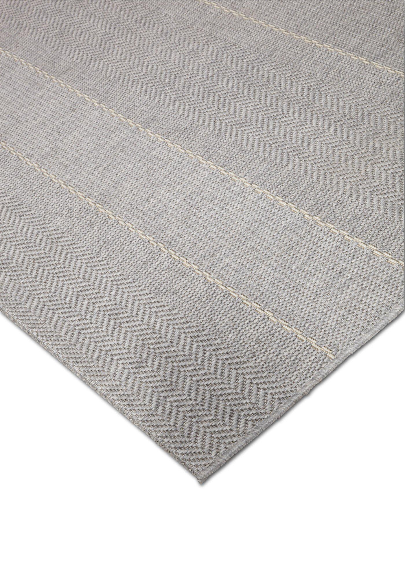 bonprix In- und Outdoor Läufer mit dezenten Streifen, grau, Gr.80x350 cm, Gewebter Läufer, strapazierfähig und robust