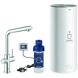 Grohe Red Duo Einhand-Spültischarmatur Set, Ausladung 221mm, L-Auslauf, mit GROHE Red Boiler Größe L, 30325001, Farbe: Chrom