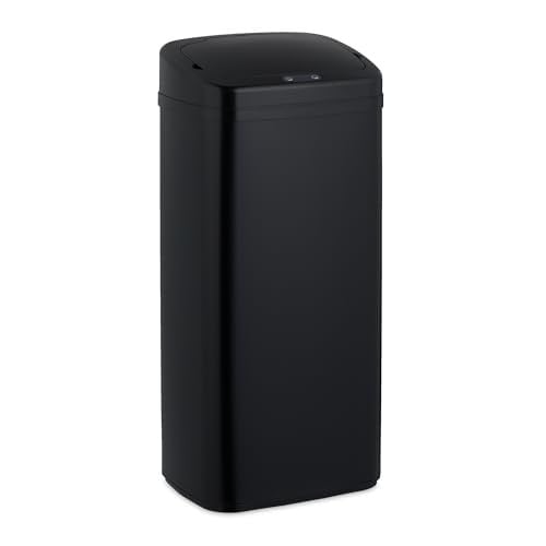 Relaxdays Prullenbak met sensor, zwart, 70 x 33 x 25 cm