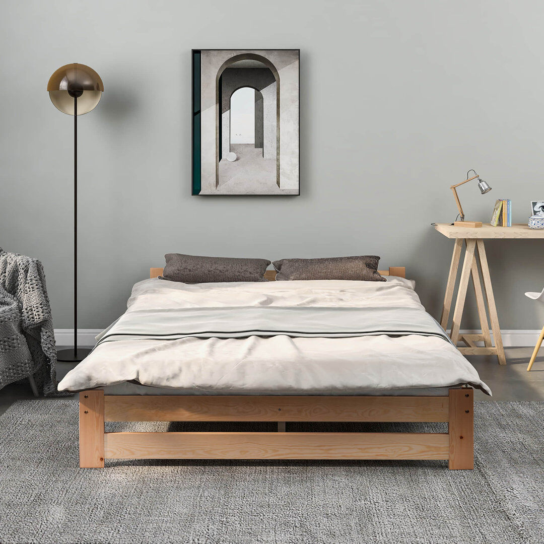 Natur Pur Roseanna Solid Wood Bed Beige European Double (140 x 200cm)