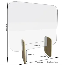 Bolero Easy Screen Tischmodell Trennwand helle Eiche 85 x 75cm