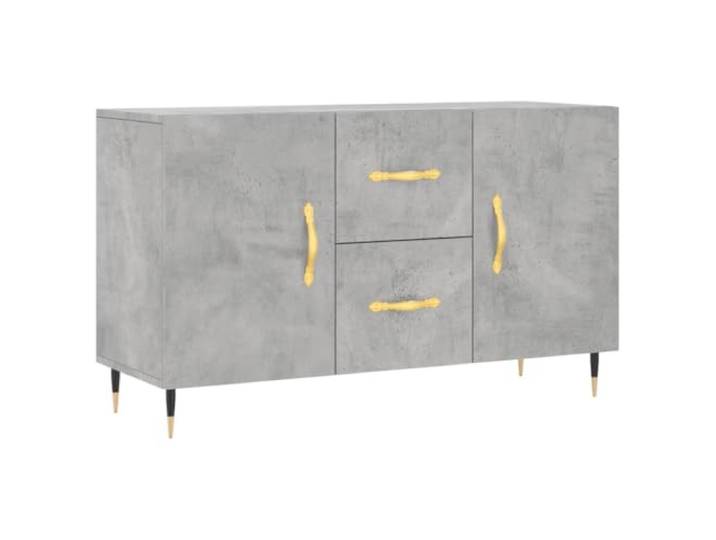 LKJephalotrope Sideboard Betongrau 100x36x60 cm Kommode Holzwerkstoff Moderne Anrichte in Betongrau mit stabilen Metallbeinen und Türen für Wohnzimmer, Flur oder Schlafzimmer.