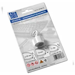 Alco Hakenmagnete, Neodym, Weiß, Ø 20 mm, Haftkraft min. 11 kp,