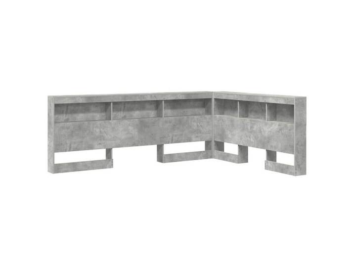 vidaXL Bett Aufbewahrungskopfteil Beton Grau Holzwerkstoff (1-tlg)
