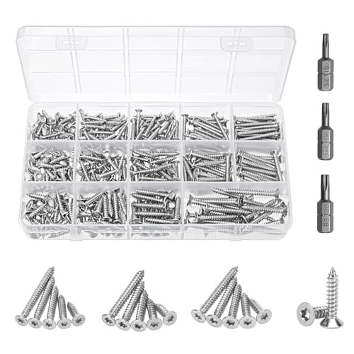 MumdoYAL 400-delige schroevenset met Torx bits voor hout en metaal, M3/M3,5/M4
