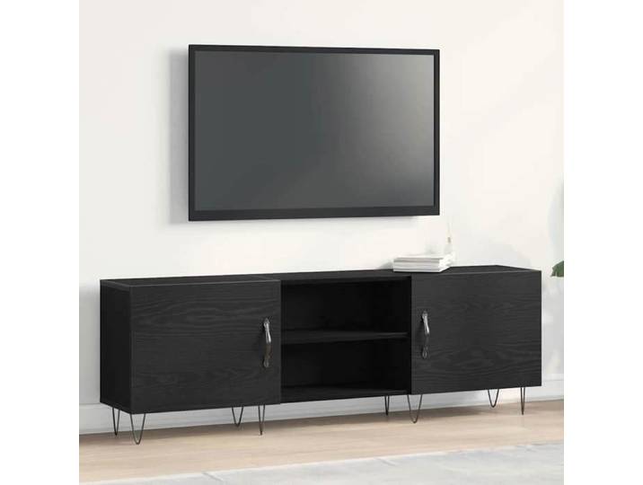 Moderne Ensemble meuble TV/HIFI - 150x30x50 cm - Chêne noir - Armoire TV pratique @FR 6297
