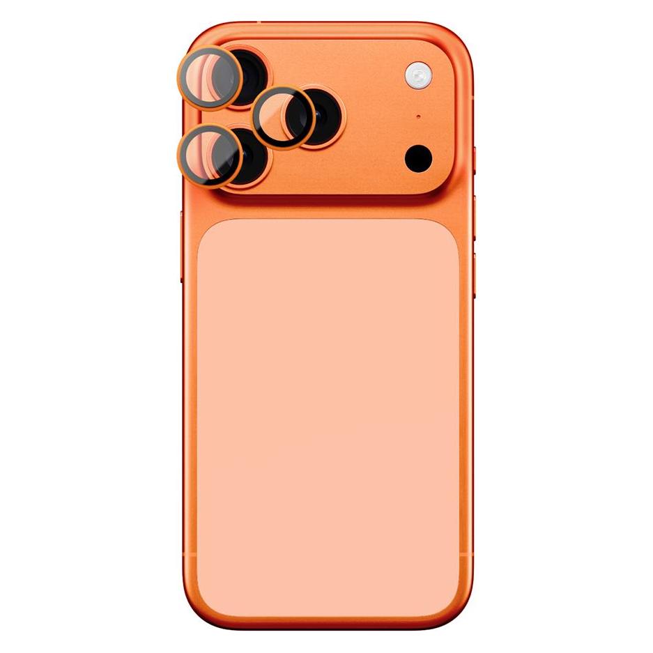 Amazingthing Linsenglas für iPhone 17 Pro / Pro Max - mit orangefarbenem Rahmen (3 Stk., Apple iPhone 17 Pro, Apple iPhone 17 Pro Max) (1710923912)
