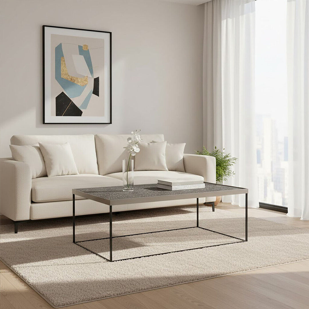 Ivy Bronx Beric Frame Coffee Table Silver 43cm H X 112cm W X 61cm D