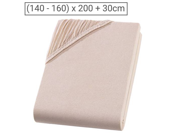 Doppelbett Qualitäts-Jersey Fixleintuch, 100% Baumwolle, beige, 160 x 200 cm