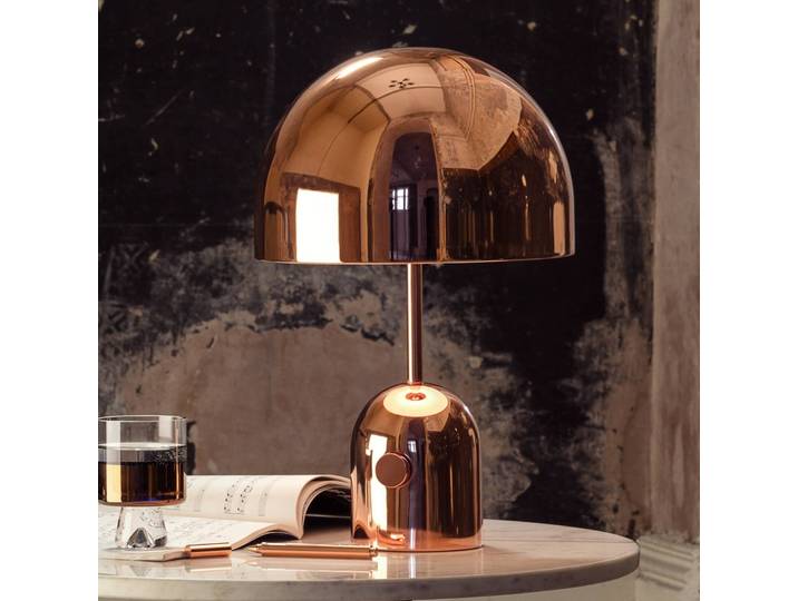 Tom Dixon Designer Tischlampe Bell, dimmbar, kupfer, für Wohn- / Esszimmer, Metall, Design, Tischlampe