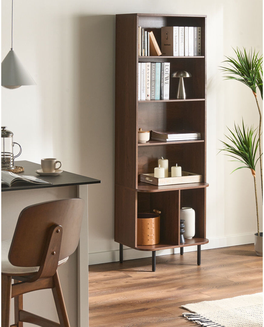 17 Stories Quaniya 180 cm H Iron Bookcase Brown 180 cm H x 60 cm W x 40 cm D x