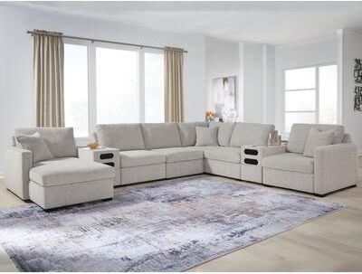 "Signature Design by Ashley ModMax Luxe Light Gray 8-Piece Sectional - 177"" W x 140"" D x 39"" H"
