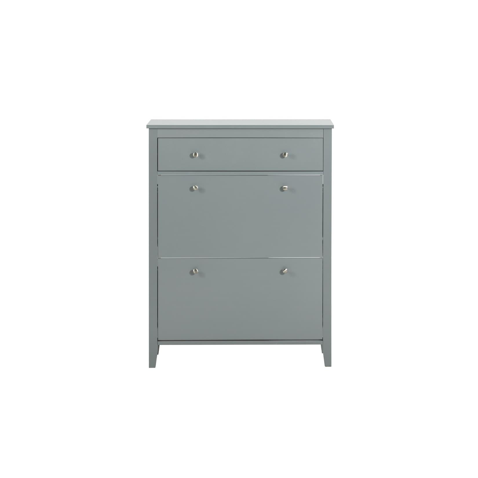 SoBuy Schuhschrank mit 1 Schublade Hellgrau 80x25x108cm Modern