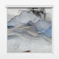 INNENROLLO - Fensterrollo - Rollo - 150x180 cm - Verschwommene Berge