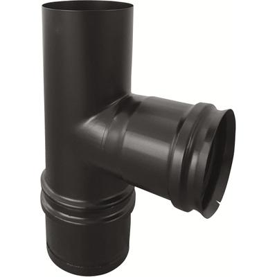 HAAS + SOHN Ofenrohr "Pellet Kapselknie 80 mm T-Form weit (ID80mm)", schwarz, Rohre