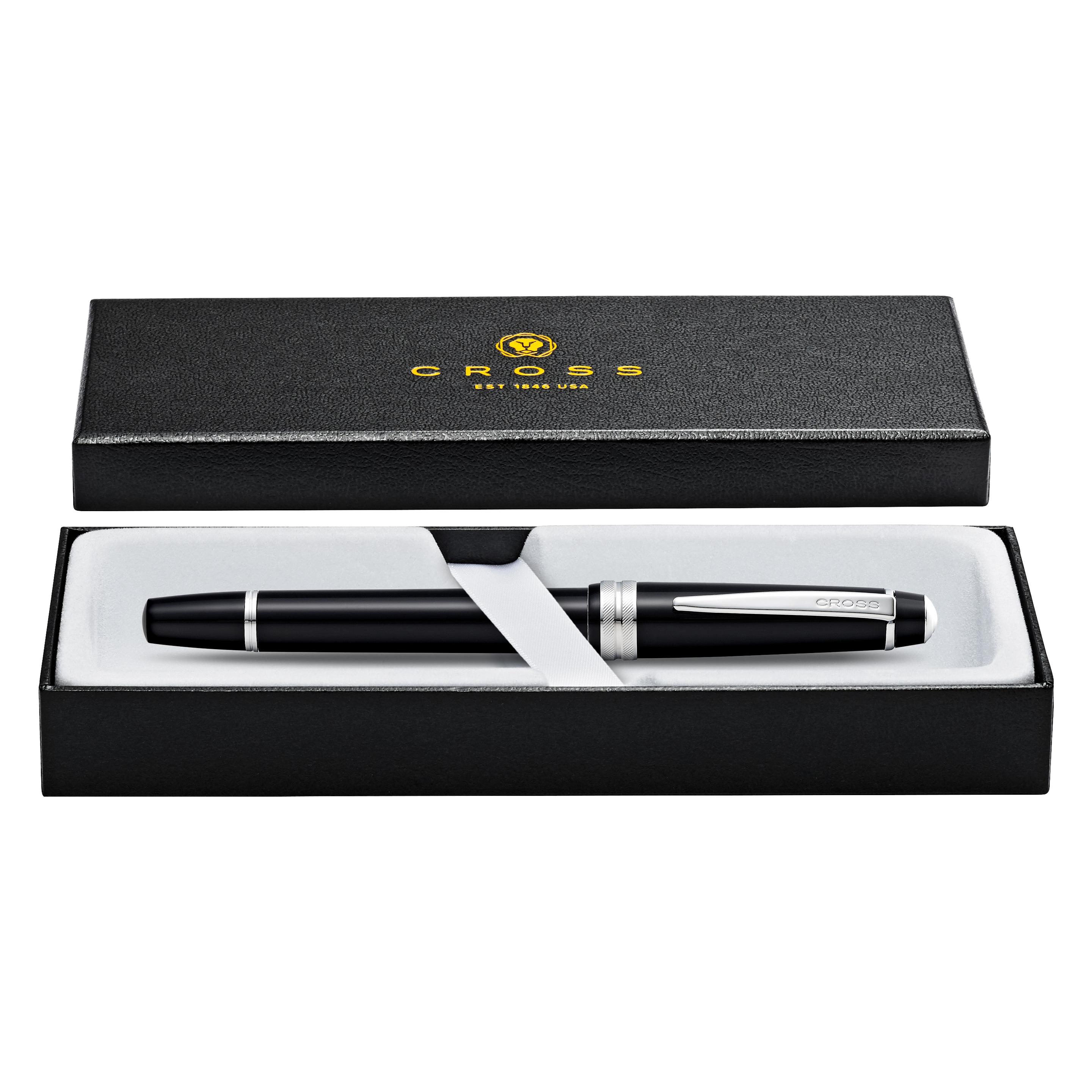 Cross Füllfederhalter Bailey Light Schwarz-Lack F-Feder Geschenkbox (1x) (AT0746-1FS)