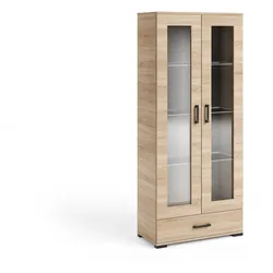 VITRINENSCHRANK ALBANO 186 x 80 cm Sonoma Eiche