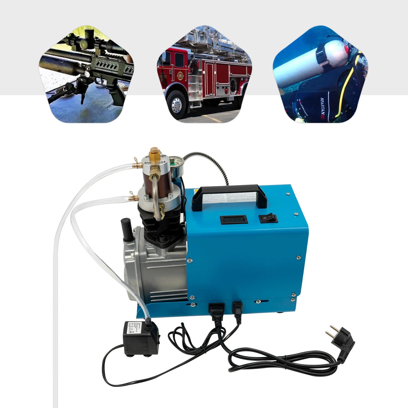 Luftkompressorpumpe - Hochdruckpumpe - 1800 W - 30 MPa - 220 V EU-Stecker - Zweistufige Verdichtung - Doppelkühlung - Öl-Wasser-Abscheider