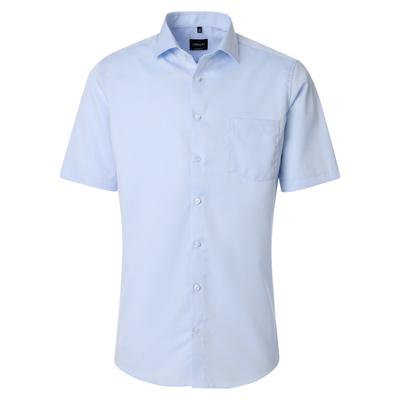 Businesshemd VENTI "VENTI Businesshemd Kurzarm uni", Herren, Gr. 49, Normalgrößen, hellblau, 100% Baumwolle, unifarben, schmal, Hemden
