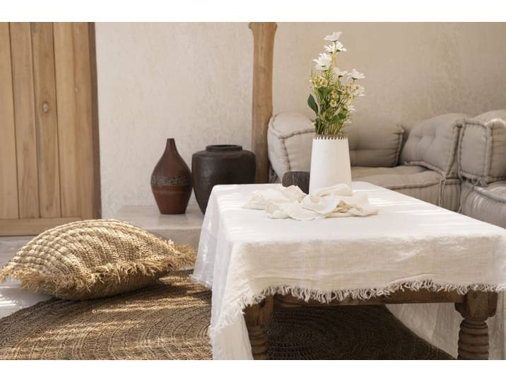 Nappe lin blanc 150x250x1cm