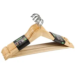 KESPER Formkleiderbügel, 8er Pack, FSC, 44,5x23,5x6cm, braun, Eukalyptus