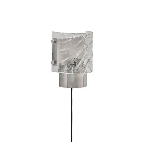 House Doctor Type wandlamp zilver met glazen kapeling