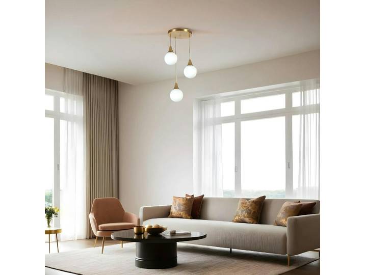 Suspension 3 globes en verre SIERRE - Blanc