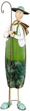 Evergreen 26 in. Metal Farmer with Lantern Statuary