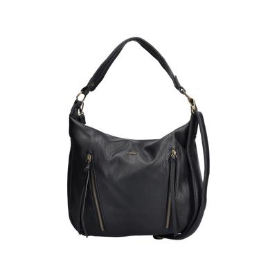 Handtasche RIEKER, Damen, Gr. B/H/T: 25cm x 29cm x 11cm, schwarz, Lederimitat, unifarben, Taschen Handtasche, Schultertasche, Damen Umhängetasche mit abnehmbarem Umhängeriemen