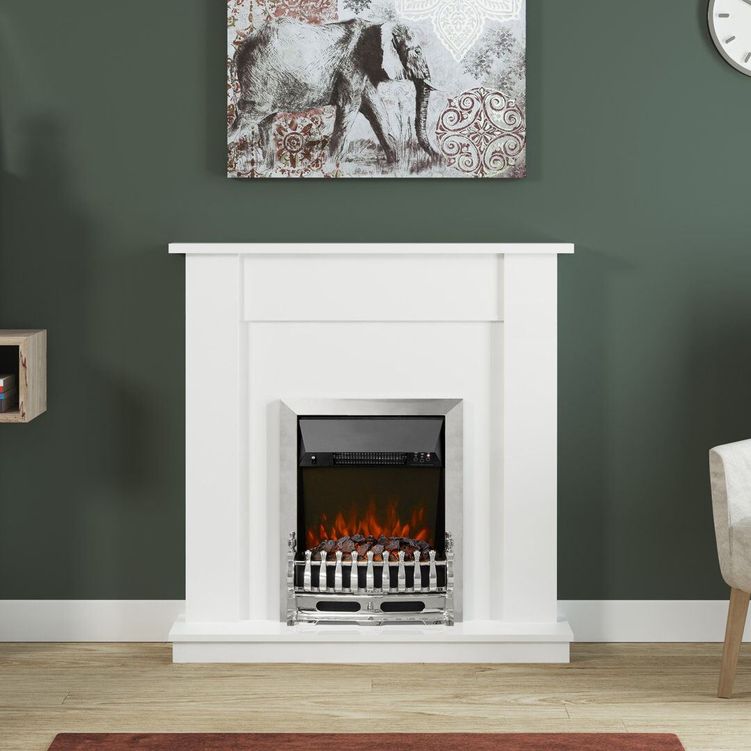Flare Hunton Electric Fireplace White 108cm H X 107cm W X 33cm D