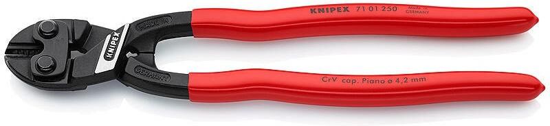 Bolzenschneider KNIPEX "CoBolt XL mit geraden Schneiden, 250 mm", rot (weiß, neutral), Schneidewerkzeuge, Bolzenschneider weiß, neutral Einheitsgröße