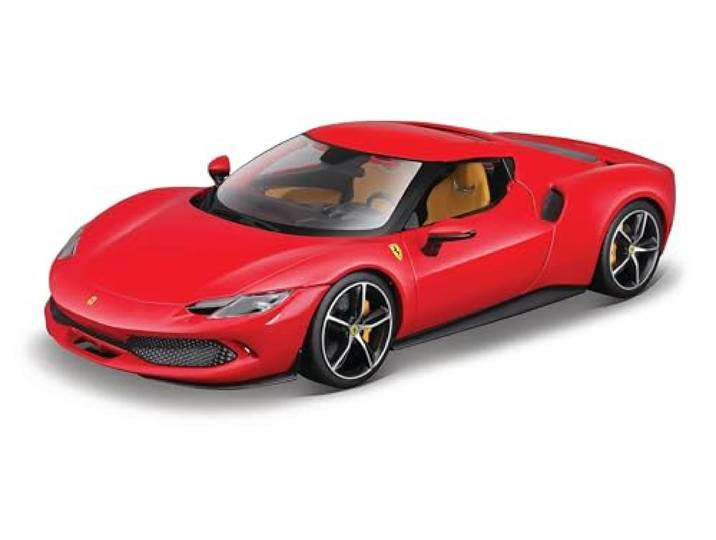 BURAGO 1/18 296 GTB Hybrid 830HP V6 2021 Rosso Corsa - Rood BU16018CAR