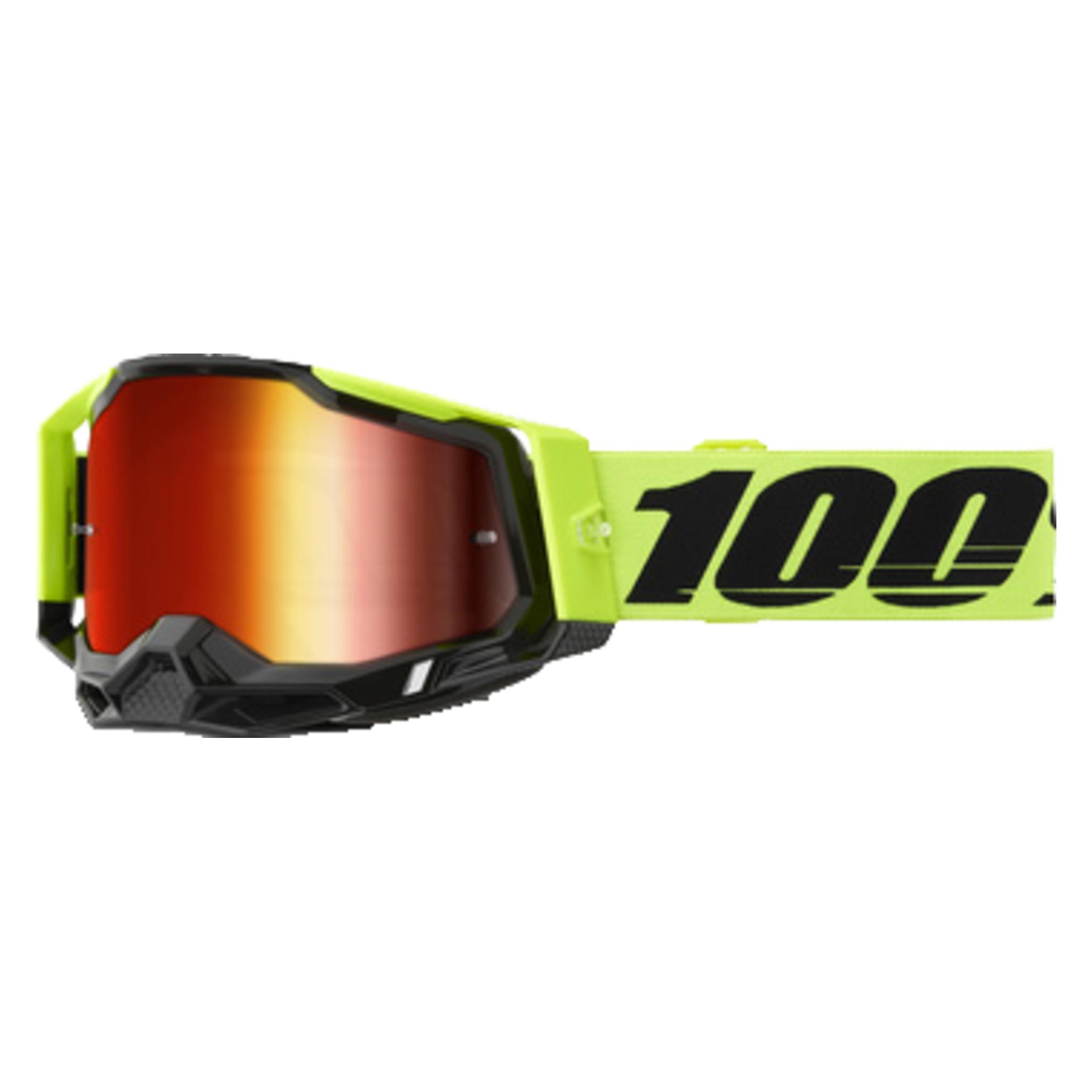 100% Racecraft 2 Goggle (Neon Yellow, Red, Mirror Red) (50010-00037)