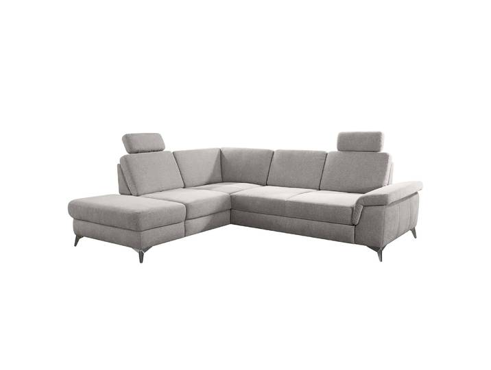 Ecksofa Dearborn Grau Chenille Alix 276 x 89 x 228cm Ottomane davorstehend links ohne Schlaffunktion Modern