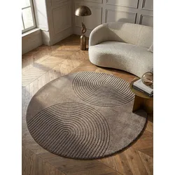 Teppich Kurzflor Braun 120x120 cm - MUOTA   Kadima Design