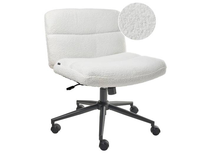 SCHREIBTISCHSTUHL Bouclé Weiß Catlin
