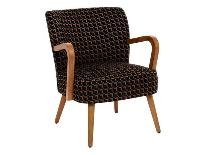 Fauteuil Chiara noir tissu chenille - Atmosphera Créateur d'intérieur