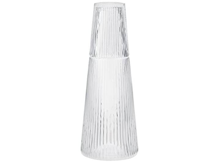Stelton Carafe Pilastro avec Verre/Couvercle\, 1L\, Design Francis Cayouette\, Verre Soufflé Bouche\, Idéal Bureau/Chevet\, Liquides Chauds/Froids