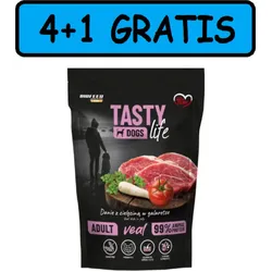 Tasty Dogs Life Kalbfleisch-Geleeplatte 5x500g 4+1 GRATIS