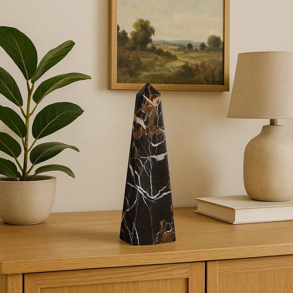 Metro Bralei Marble Figurine / Sculpture Decorative Object Black 41cm H X 10cm W X 10cm D