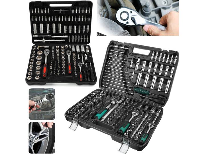 Kit de clés à cliquet 171/227 pièces, ensemble d'outils de réparation automobile, clé dynamométrique à cliquet, kit combiné de clés à cliquet et embouts de tournevis