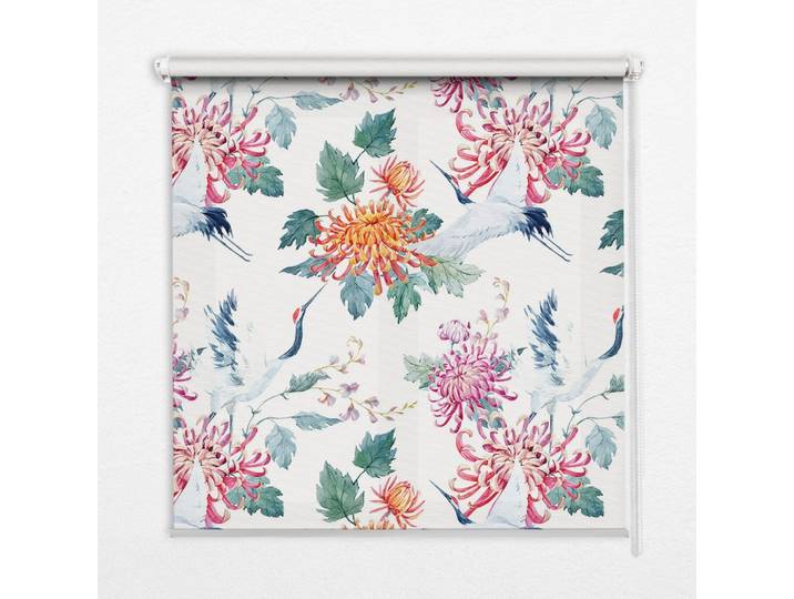 INNENROLLO - Fensterrollo - Rollo - 60x40 cm - Reiher und Blume
