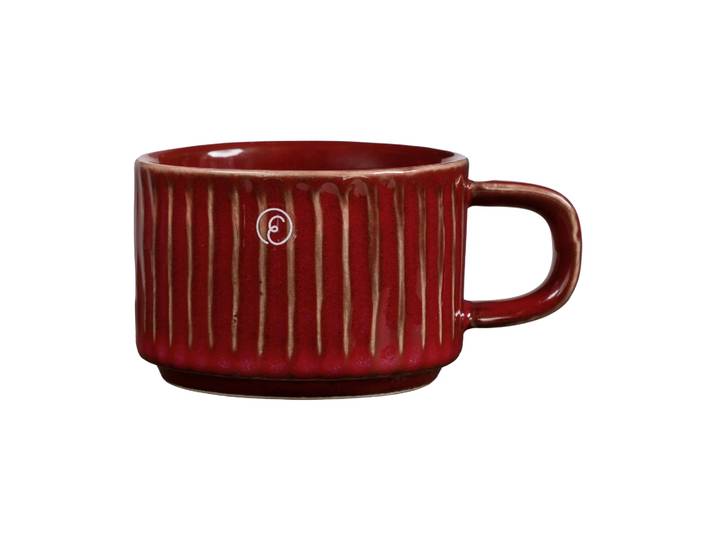 ERNST Tasse à glögg rainurée Ernst small 10 cl Rouge