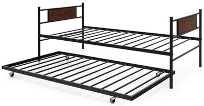 Costway Twin Size 2-In-1 Daybed Frame with Pullout Trundle