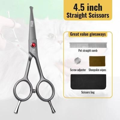 Uplift Essentials Round Tip Safety Grooming Scissors For Sensitive Areas straight