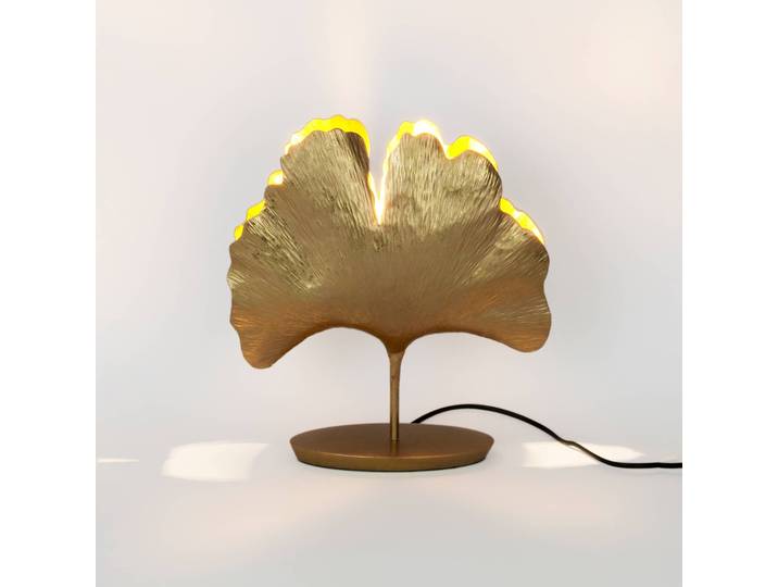 Design Tafellamp Ginkgo, messing / goud, Woon-/ Eetkamer, metaal, Design, tafellamp