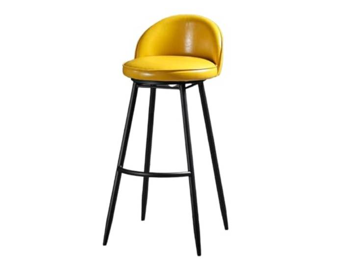 VNCdfhETs Barstuhl 2er Set Barhocker Pu-Ledersitz Metallfuß Barstuhl 360° Drehbar Hohe Hocker rutschfest Barhocker(B,Seat Height 65cm)