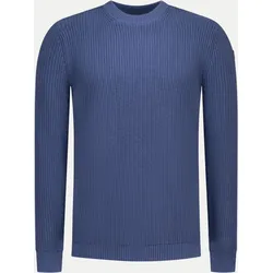 Grobstrick-Pullover Blau XXL