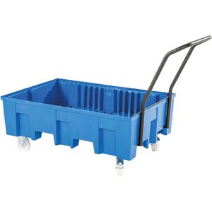 asecos Auffangwanne 33056, aus Polyethylen, 124,5 x 86,5cm, fahrbar, 220 Liter