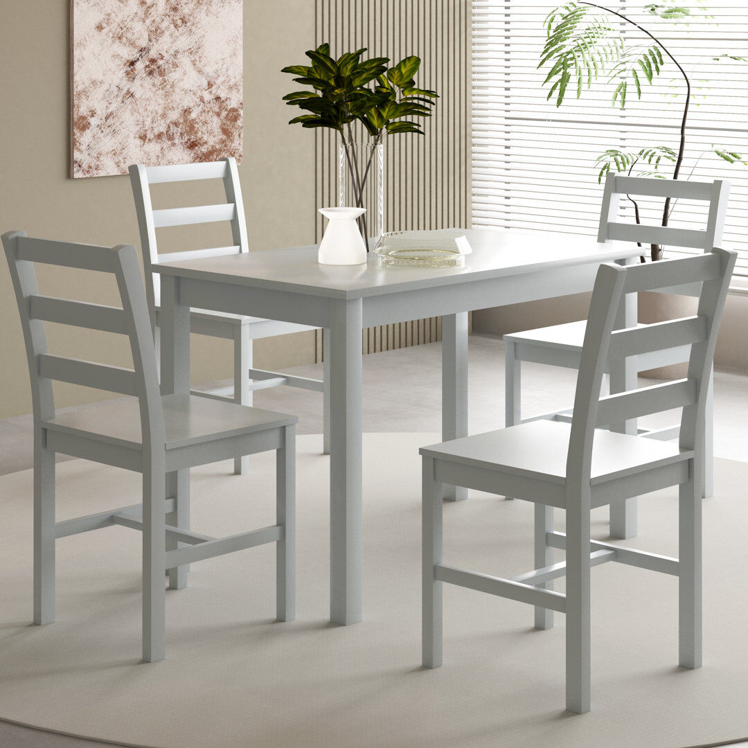 Lark Manor Odonnell 4 -Person Dining Set Grey 4